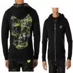 veste philipp plein sweat tete de mort yellow skull back